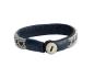 Preview: Rentierlederarmband mit Hornknopf, dunkelblau