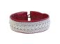 Preview: Rentierlederarmband mit Hornknopf, rot