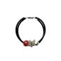 Preview: Kautschuk-Muranoglas-Armband, rot