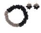 Preview: Armband und Ohrhänger aus Edelstahl und Muranoglas, schwarz