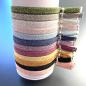 Preview: Stoffarmband mit Silberelementen, olive