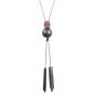 Preview: lange Edelstahlkette, altrose-grau