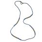 Preview: Lange Muranoglas-Edelstahl-Kette, blau
