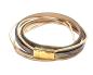 Preview: Leder mit vergoldetem Verschluss, beige-gold