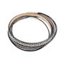 Preview: Leder mit ZAMAK-Verschluss, schwarz-beige