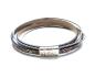 Preview: Leder mit ZAMAK-Verschluss, bunt - grau