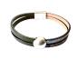 Preview: Lederarmband Halbkugel, khaki-bunt