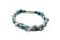 Preview: Perlon-Armband mit Gliederkette, petrol