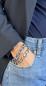 Preview: Perlon-Armband mit Gliederkette, petrol