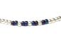Preview: Silber-Glasperlen-Armband, dunkelblau