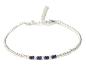Preview: Silber-Glasperlen-Armband, dunkelblau