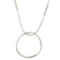 Preview: Kautschukperlenkette mit Ring, grau-hellgrau-silber