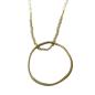 Preview: Kautschukperlenkette mit Ring, hellbeige-gelb-gold