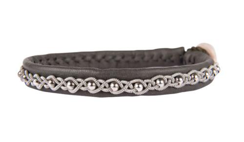 Rentierlederarmband mit Hornknopf, dunkelbraun
