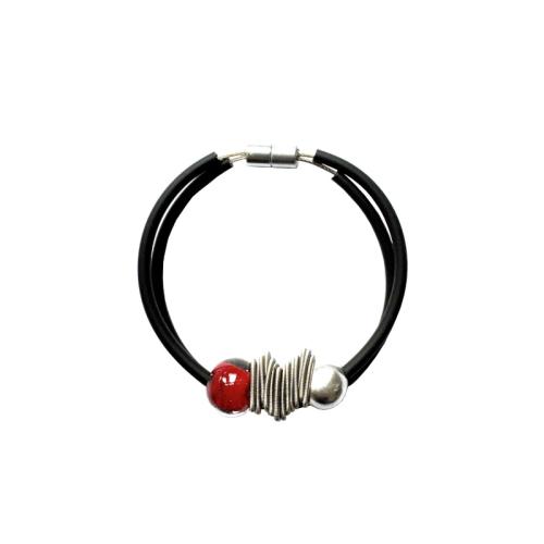 Kautschuk-Muranoglas-Armband, rot