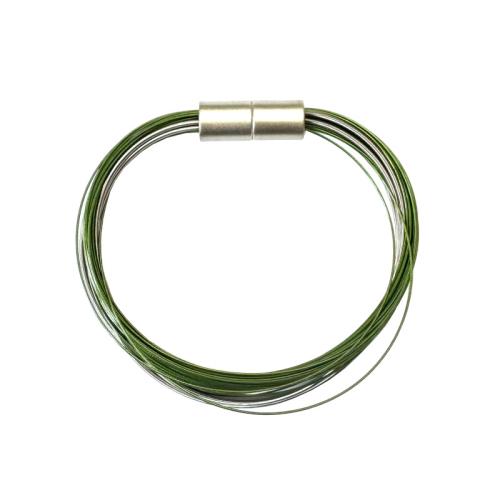 Armband aus Edelstahl u fabigen Draht, grün