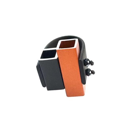 Ring mit Aluröhrchen, schwarz - schwarz/orange