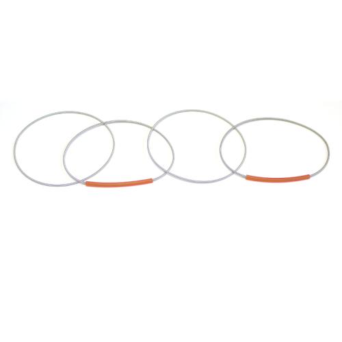 Edelstahlarmband mit Kautschuk - orange