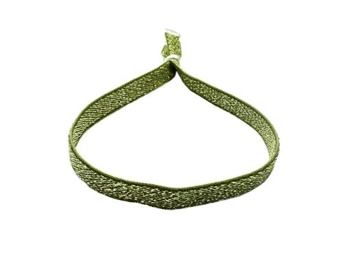 Stoffarmband mit Silberelementen, olive