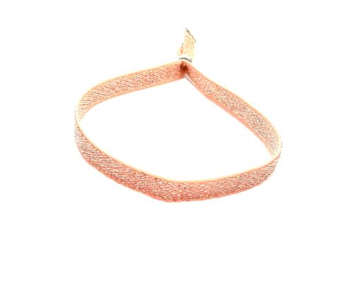 Stoffarmband mit Silberelementen, apricot