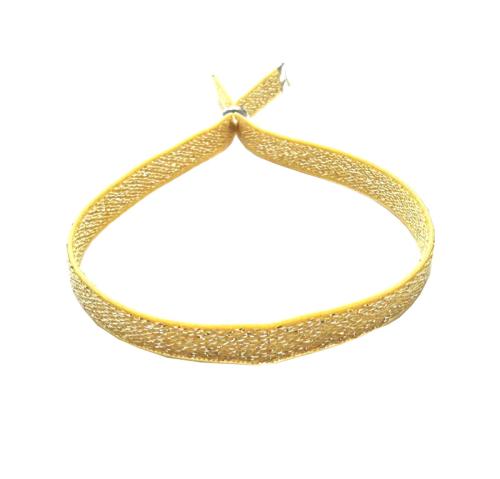 Stoffamband mit Silberelementen, goldgelb