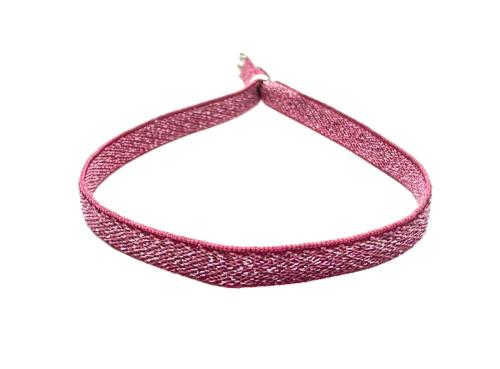 Stoffamband mit Silberelementen, pink