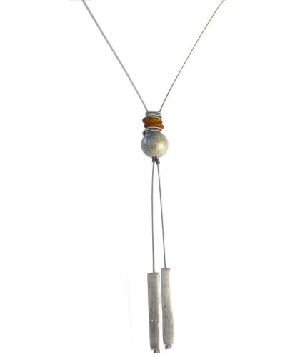 lange Edelstahlkette, topas-grau