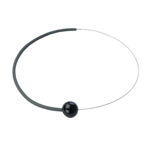 Kautschuk-Muranoglas-Kette, schwarz