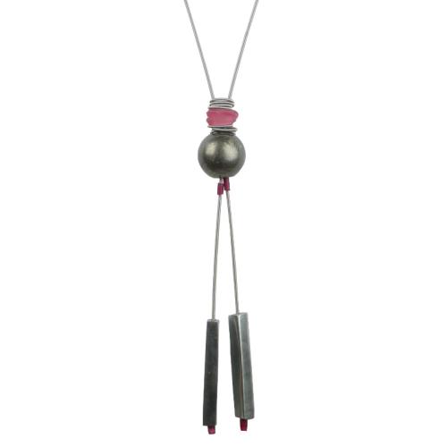 lange Edelstahlkette, altrose-grau