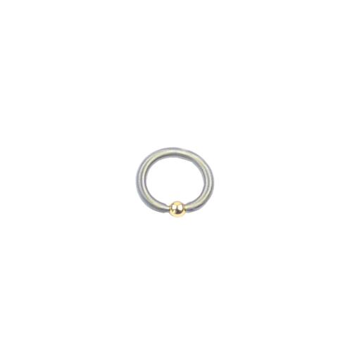 Edelstahlring mit einer Silberkugel, gold