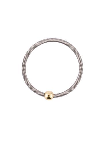 Edelstahlring mit Silberkugel, gold