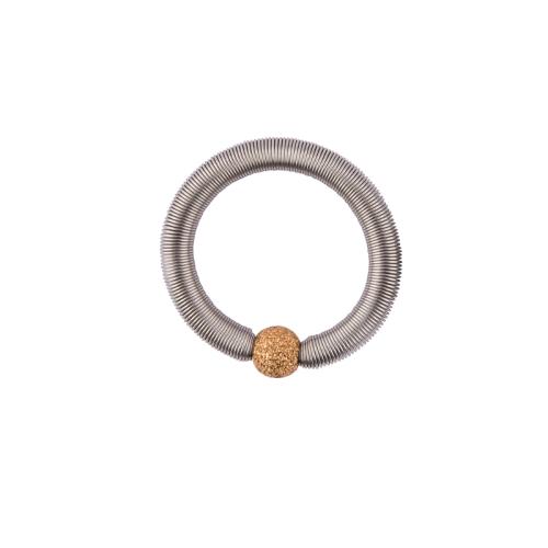 Edelstahlring mit diamantierter Silberkugel, topas