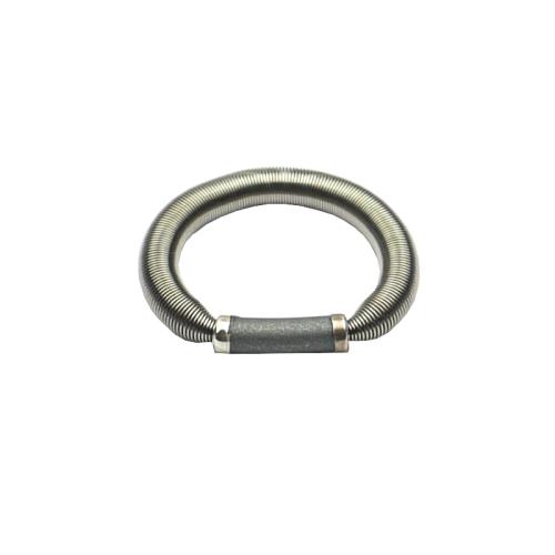 Edelstahlring mit Kautschukröhrchen, hellgrau metallic