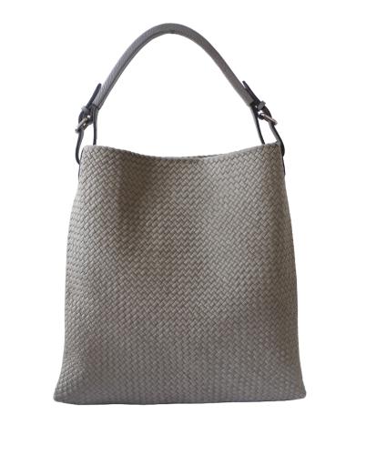 Handtasche aus gewachster Baumwolle, taupe
