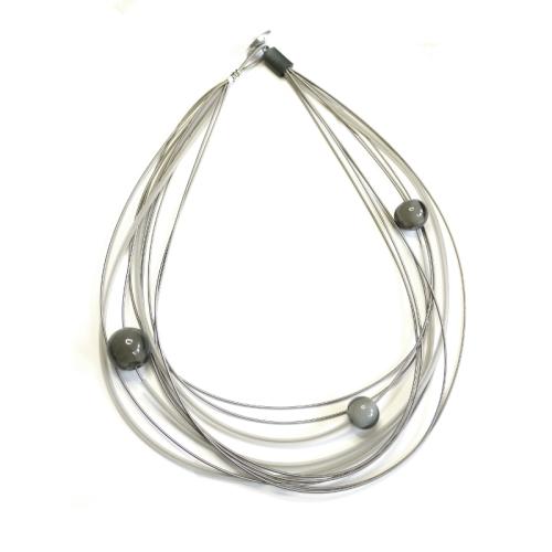Kette Muranoglas, hellgrau-grau