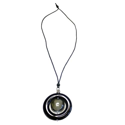 Kette Muranoglas, schwarz-grau