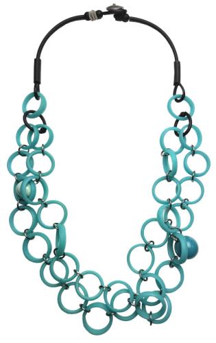 Kautschuk-Muranoglas-Kette, türkis