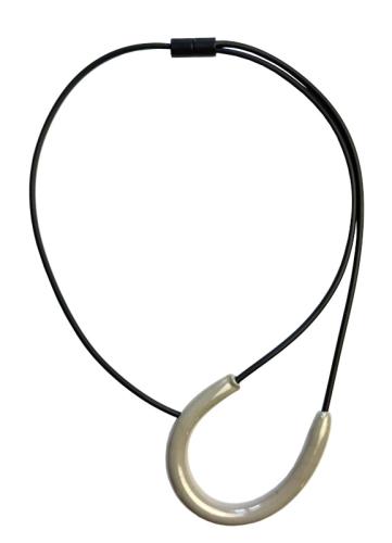 Kautschuk-Muranoglas-Kette, cappuccino - schwarz