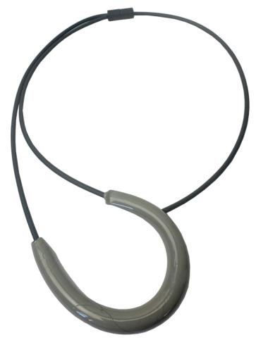 Kautschuk-Muranoglas-Kette, grau - schwarz