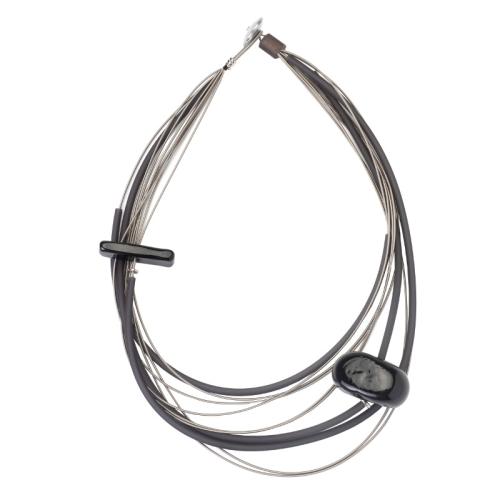 Kette Muranoglas, schwarz