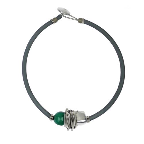 Kautschukkette mit Muranoglas, grün