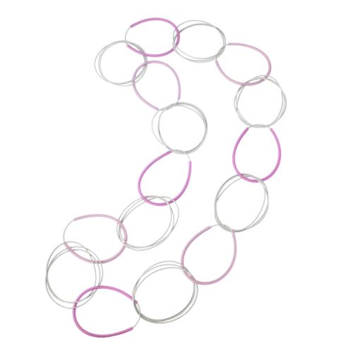 Edelstahlkette mit Kautschuk, altrose-fuchsia