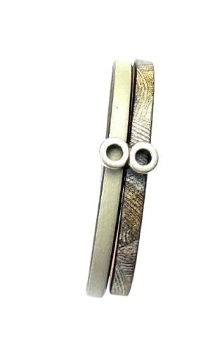 Lederarmband Halbkugel, mint-bunt