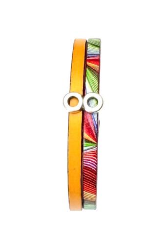 Lederarmband Element, gelb-bunt/gemustert