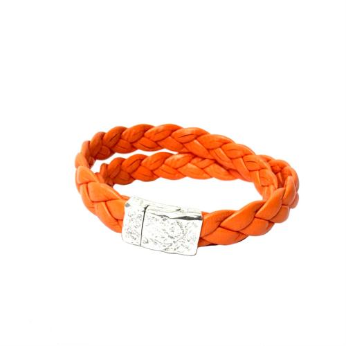 Lederarmband mit Magnetverschluss, orange