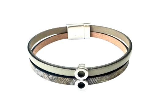Lederarmband Halbkugel, mint-bunt