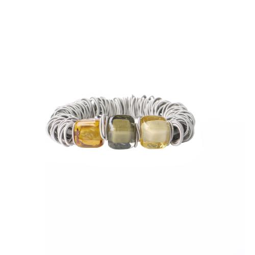 Muranoglasarmband, topaz-gelb