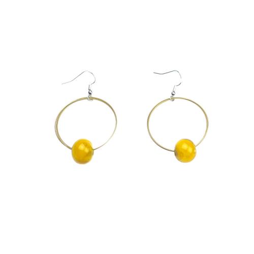 Ohrhänger Muranoglas, gelb-gold