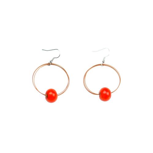 Ohrhänger Muranoglas, orange-kupfer