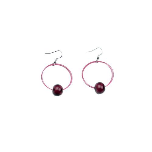 Ohrhänger Muranoglas, pflaume-rose